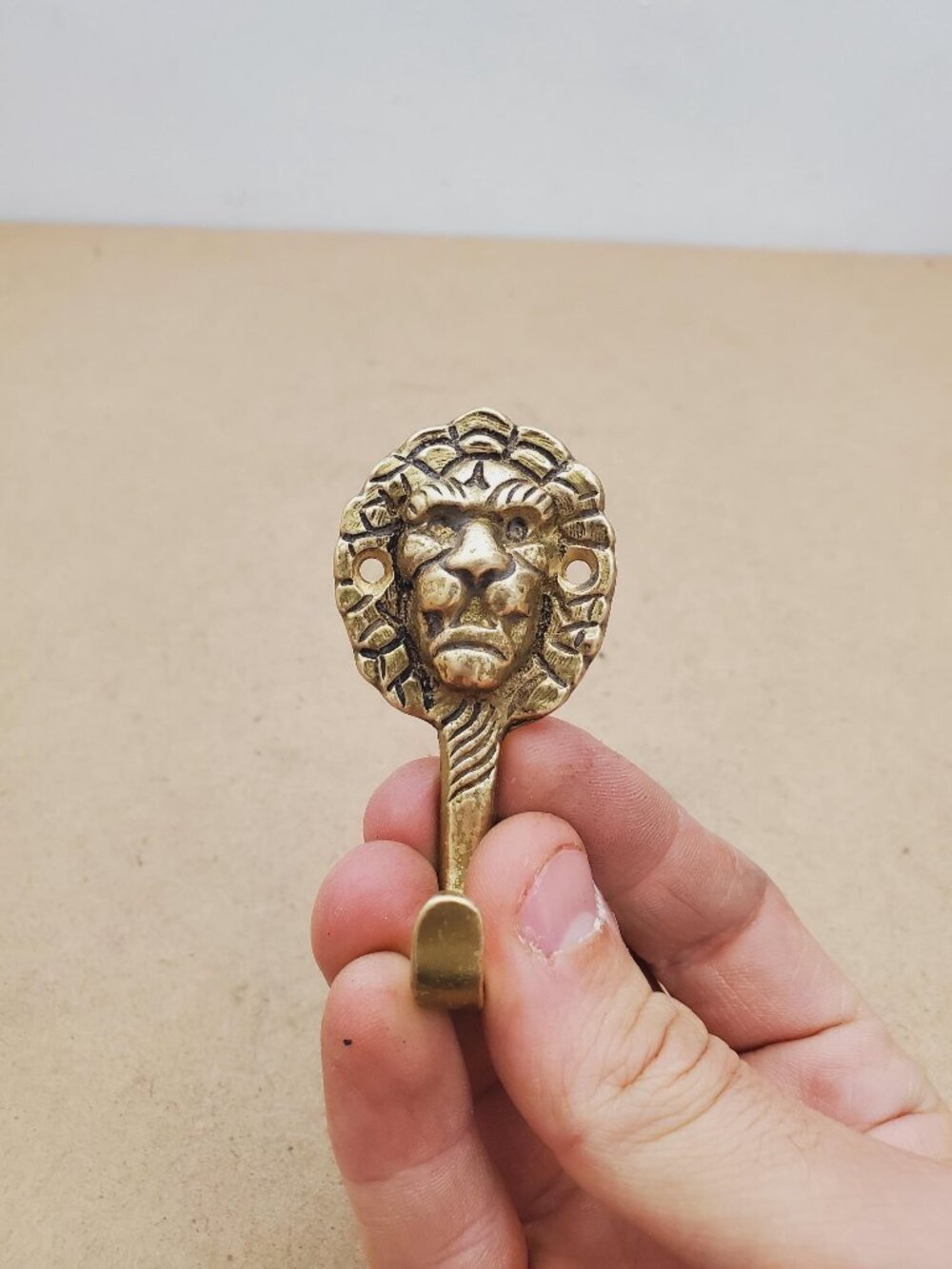 Vintage Brass Hook Brass lion Wall Hook Brass Coat Hook Gold Victorian Hook Baby